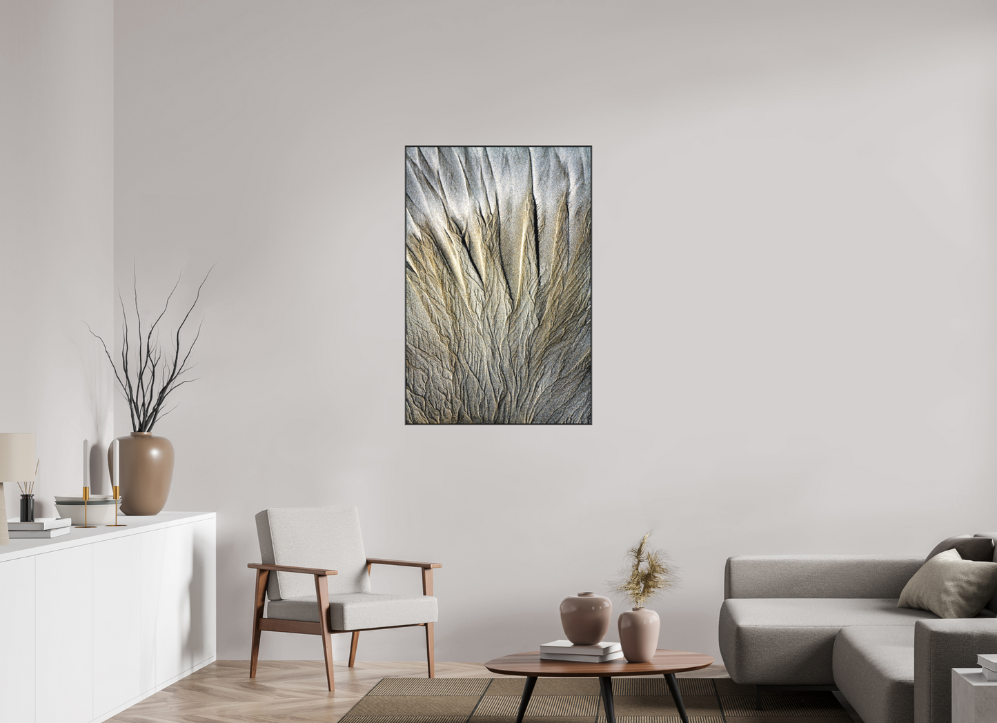 30 x 45″, Fine Art Pigment Print under Matte Acrylic Glass in 2" Artbox Frame By the Sea - Sand Rivers Series No.5
