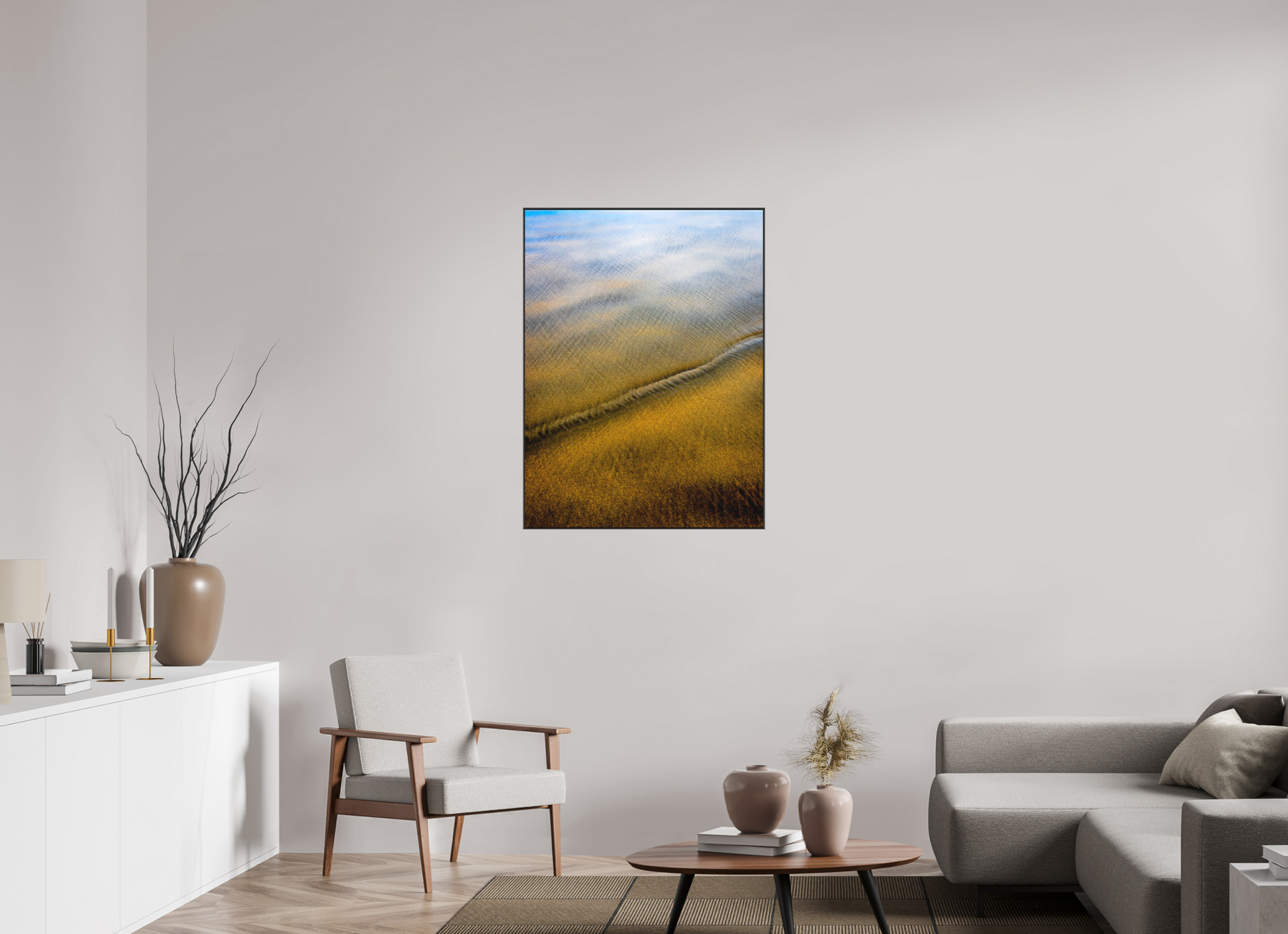 30 x 40″, Fine Art Pigment Print under Matte Acrylic Glass in 2" Artbox Frame By the Sea - Reflections Series No.3