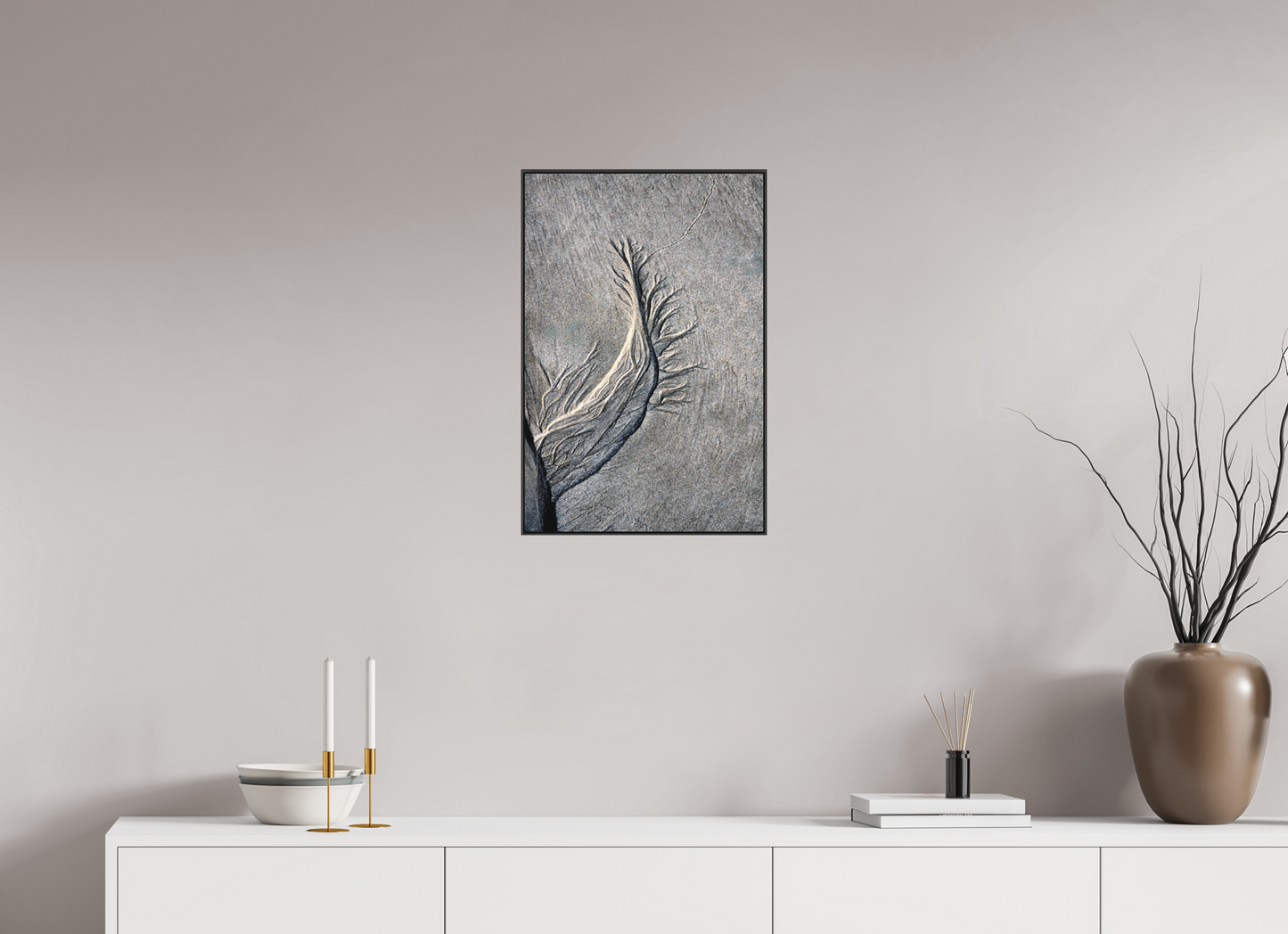 16 x 24″, Fine Art Pigment Print under Matte Acrylic Glass in 1" Artbox Frame By the Sea - Sand Rivers No.3