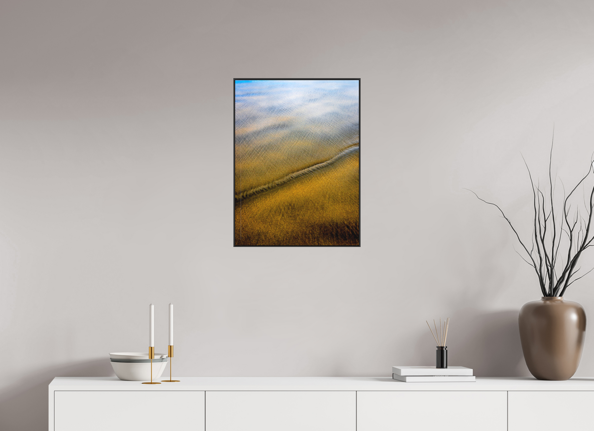 18 x 24″, Fine Art Pigment Print under Matte Acrylic Glass in 1" Artbox Frame By the Sea - Reflections Series No.3