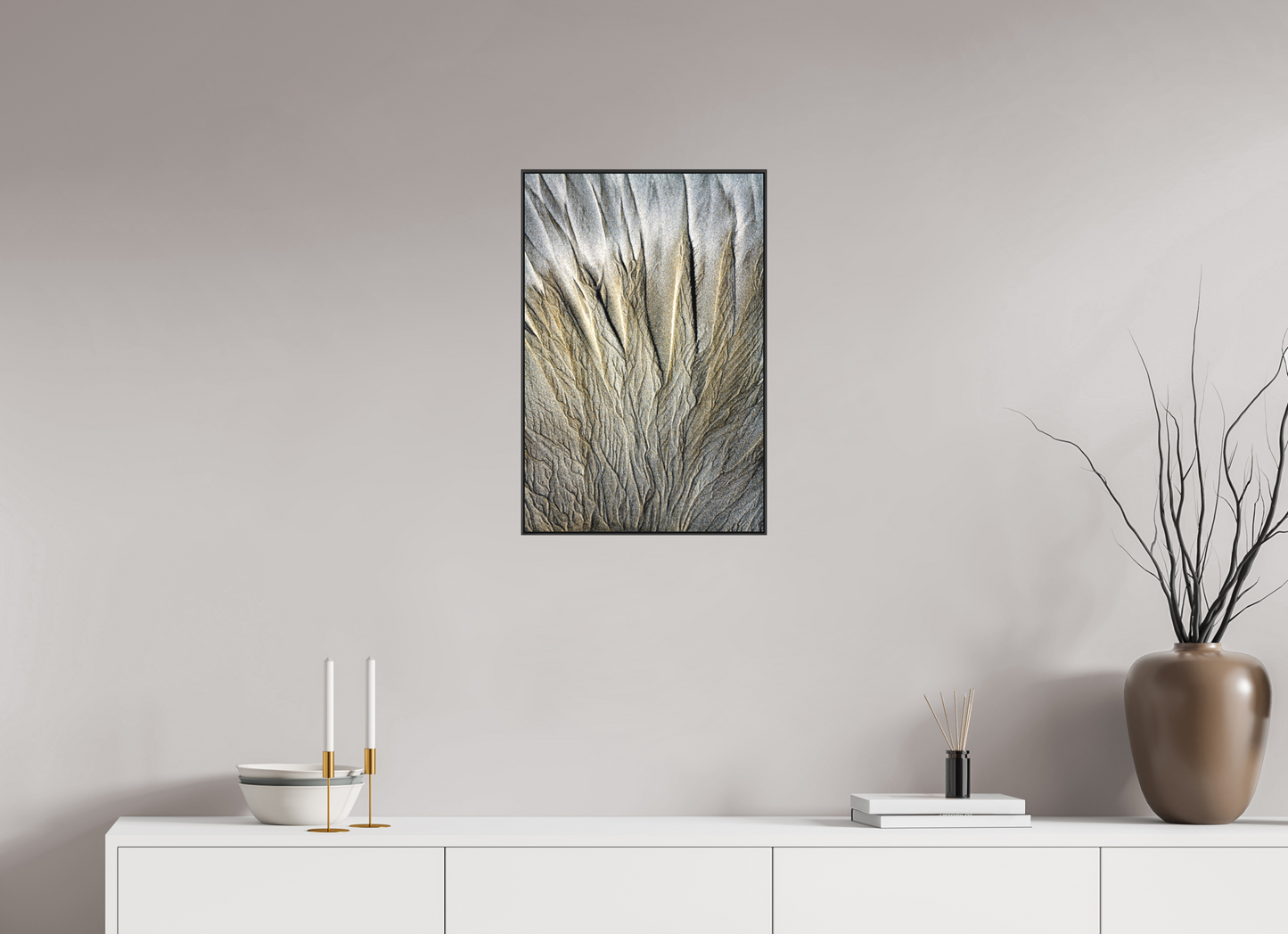 16 x 24″, Fine Art Pigment Print under Matte Acrylic Glass in 1" Artbox Frame By the Sea - Sand Rivers Series No.5