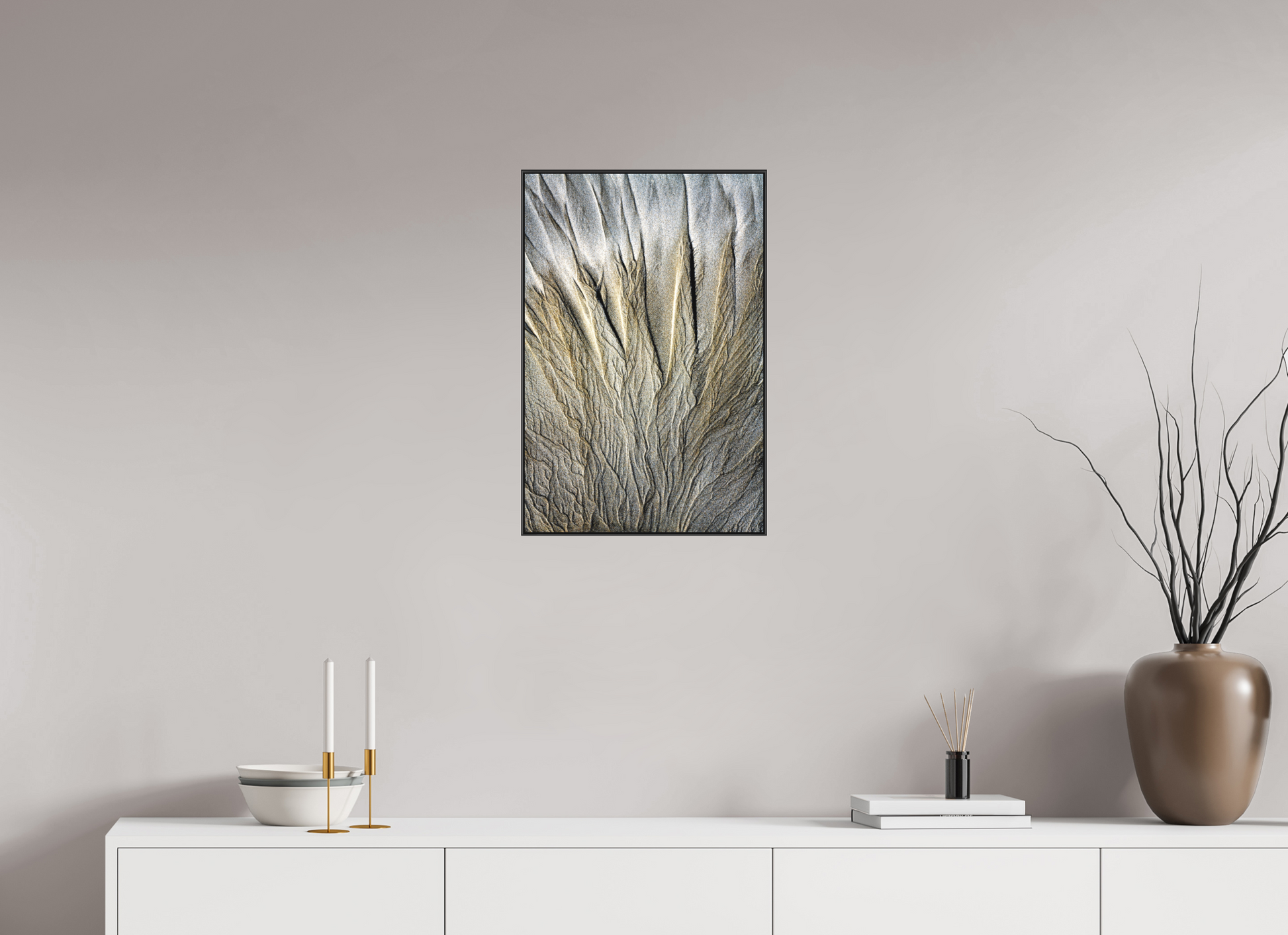 16 x 24″, Fine Art Pigment Print under Matte Acrylic Glass in 1" Artbox Frame By the Sea - Sand Rivers Series No.5