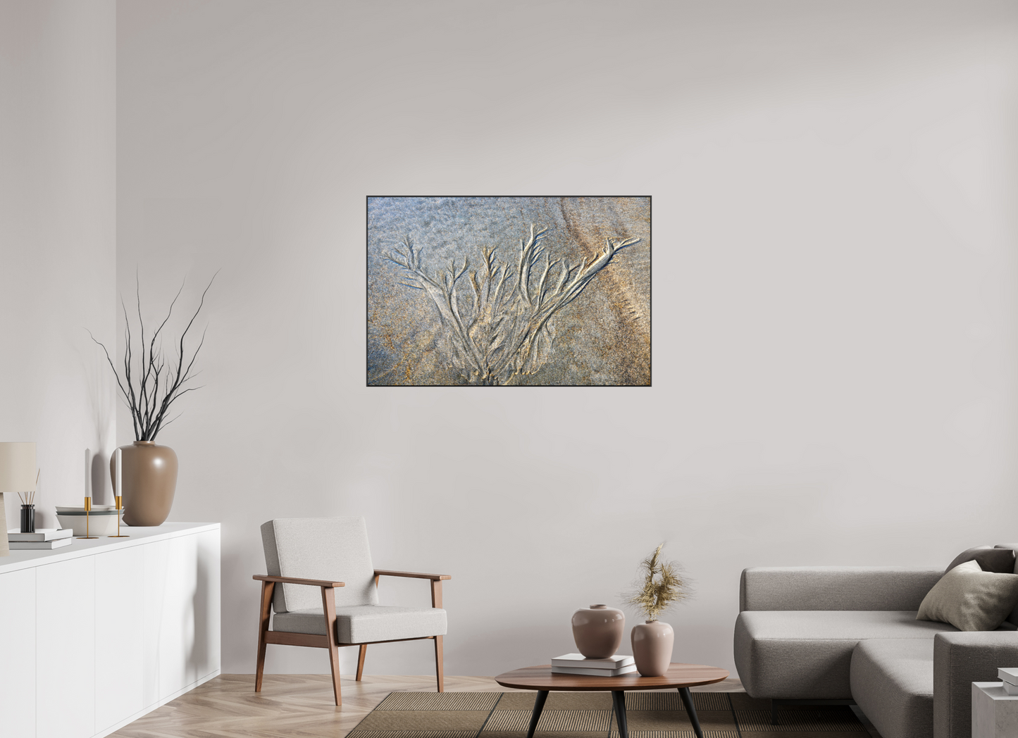 45 x 30″, Fine Art Pigment Print under Acrylic Glass 2" By the Sea - Sand Rivers Series No.1