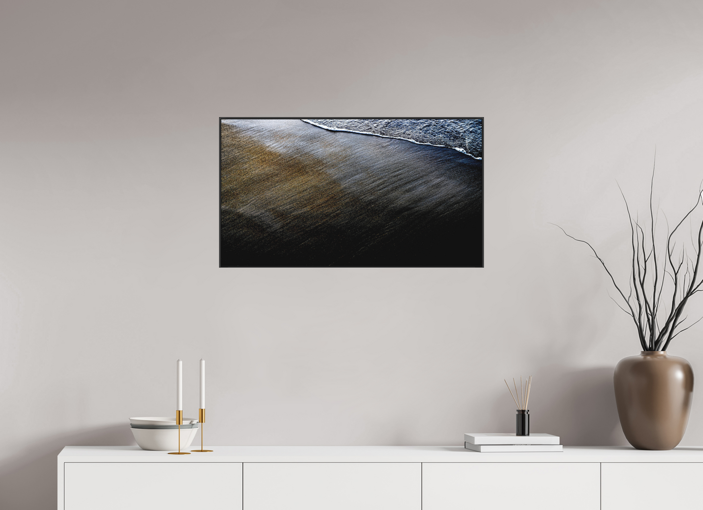 32 x 18″, Fine Art Pigment Print under Matte Acrylic Glass By the Sea - Dark Series No.2