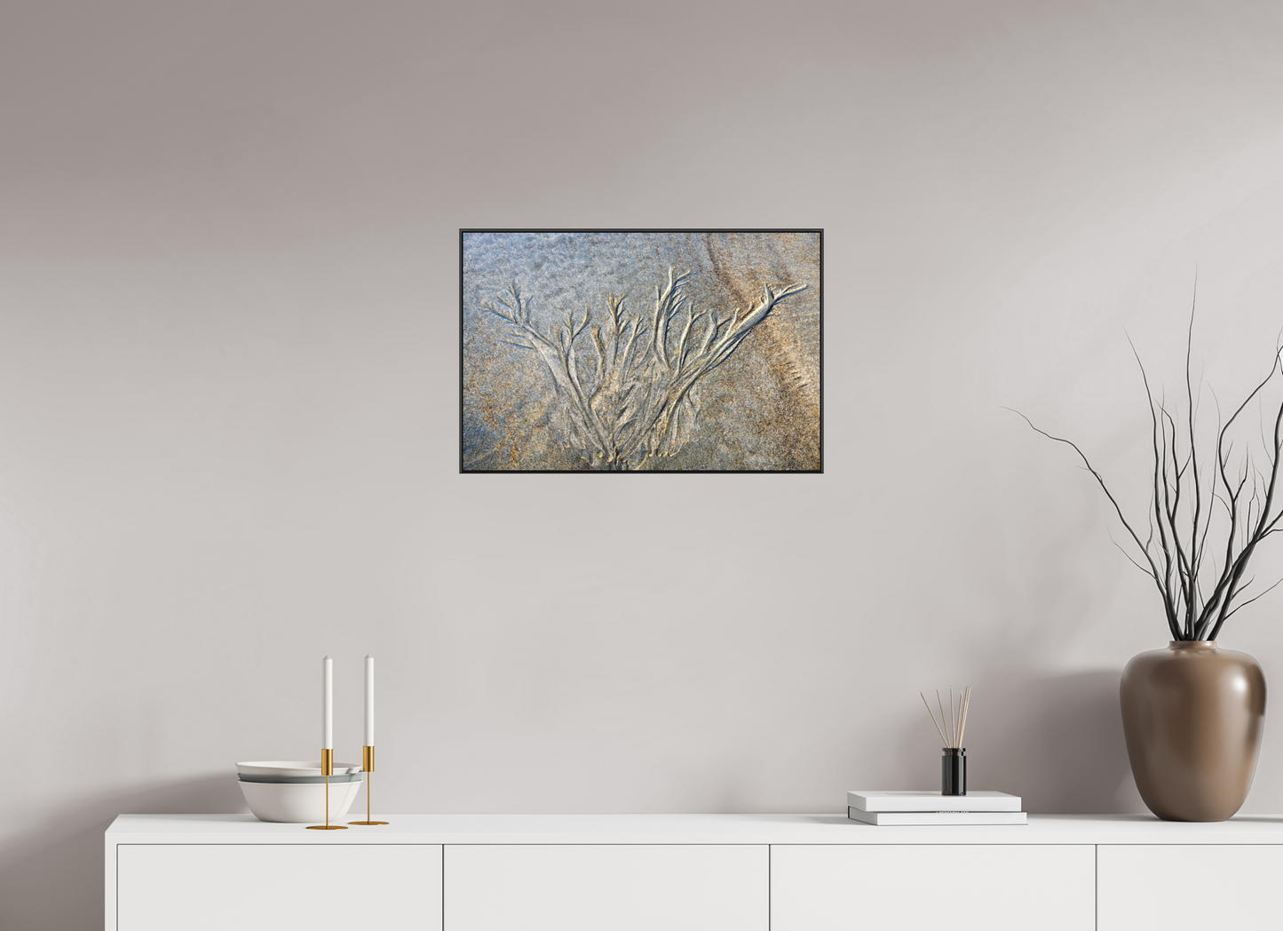 24 x 16″, Fine Art Pigment Print under Matte Acrylic Glass By the Sea - Sand Rivers Series No.1
