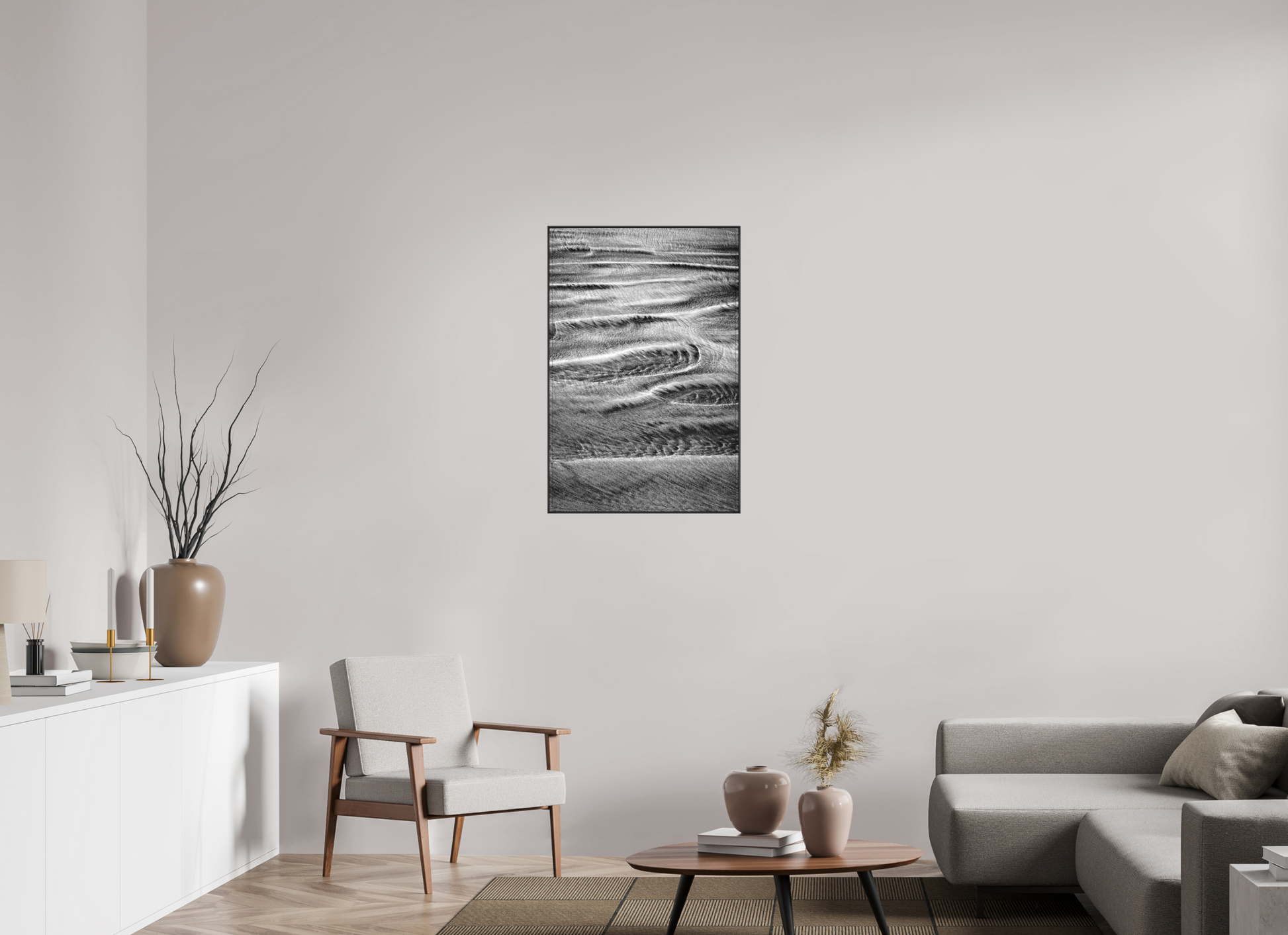 24 x 36″, Fine Art Pigment Print under Matte Acrylic Glass in 1" Artbox Frame By the Sea - B&W Series No.2