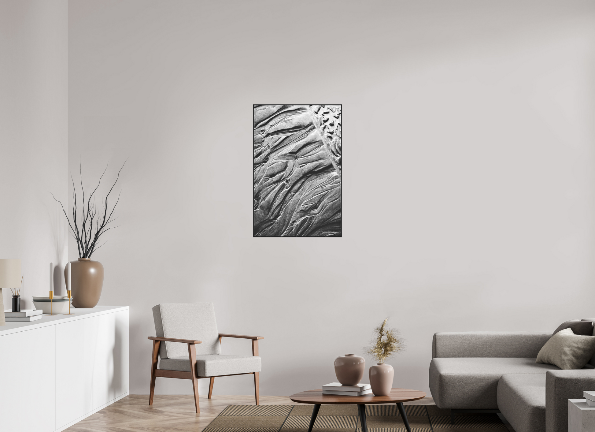 24 x 36″, B&W Photo Print Under Matte Acrylic Glass 1" By the Sea - B&W Series No.1