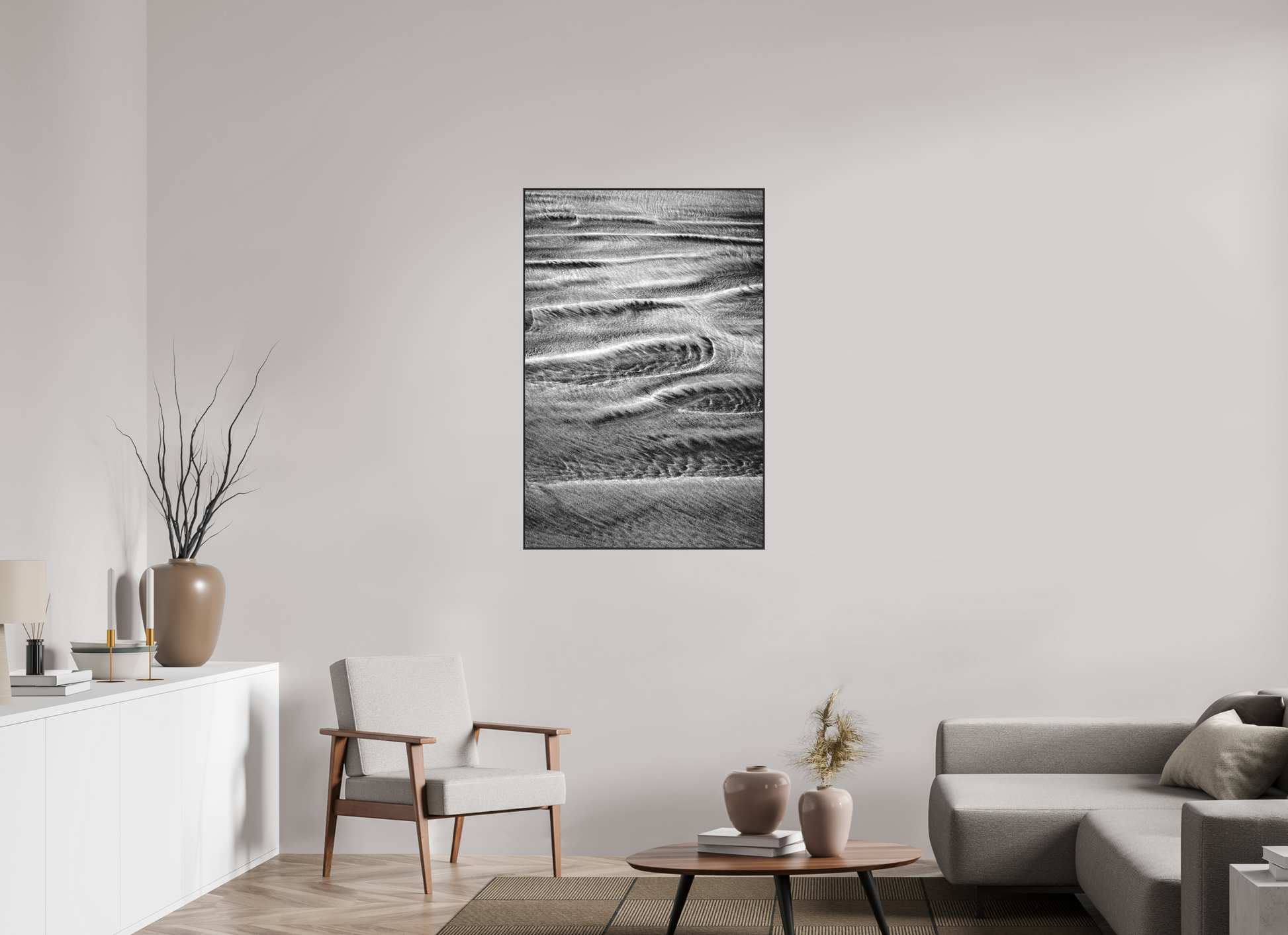 30 x 45″, Fine Art Pigment Print under Matte Acrylic Glass in 2" Artbox Frame By the Sea - B&W Series No.2